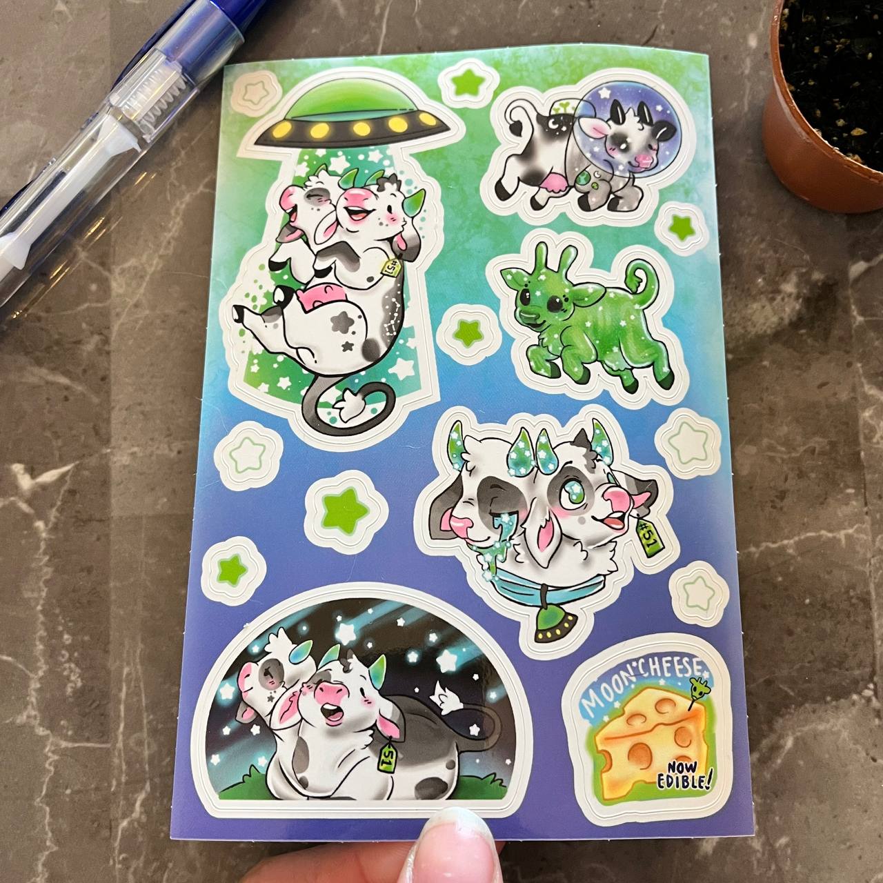 Alien Cow Stickersheet